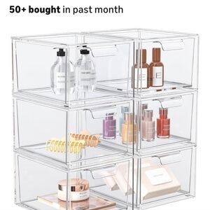 Clear Stackable Acrylic Storage Drawers - 6-Unit Organizer